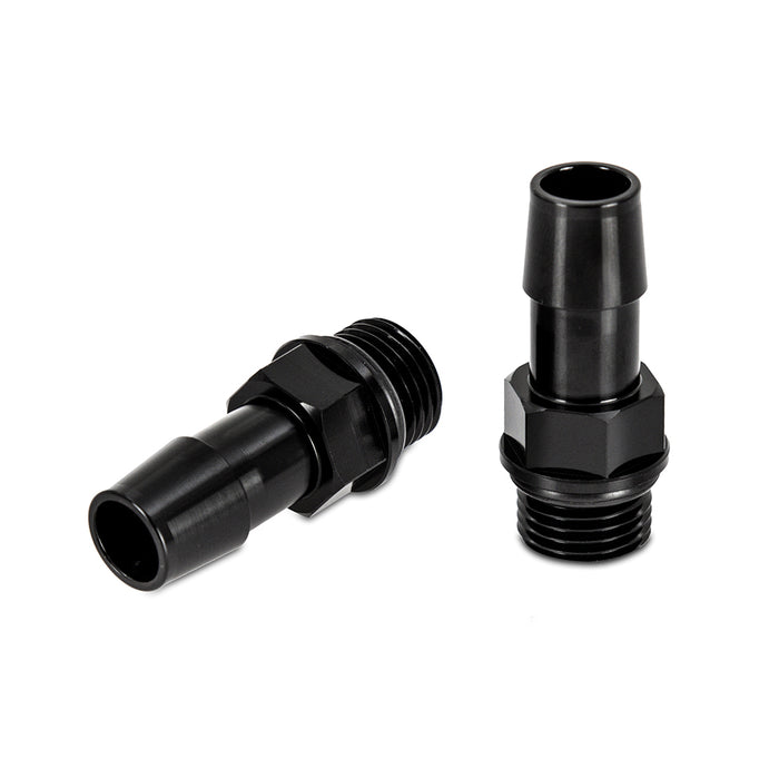 Mishimoto MMFT-M16-12BK Mishimoto M16x1.5 to 1/2-in Hose Barb Aluminum Fittings, Pack of 2 - Truck Part Superstore