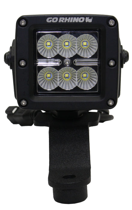 Go Rhino 730030T XE Windshield Cowl Light Mounts for Jeep JL/JT - Fits Single 3x3 LED Cube - Truck Part Superstore