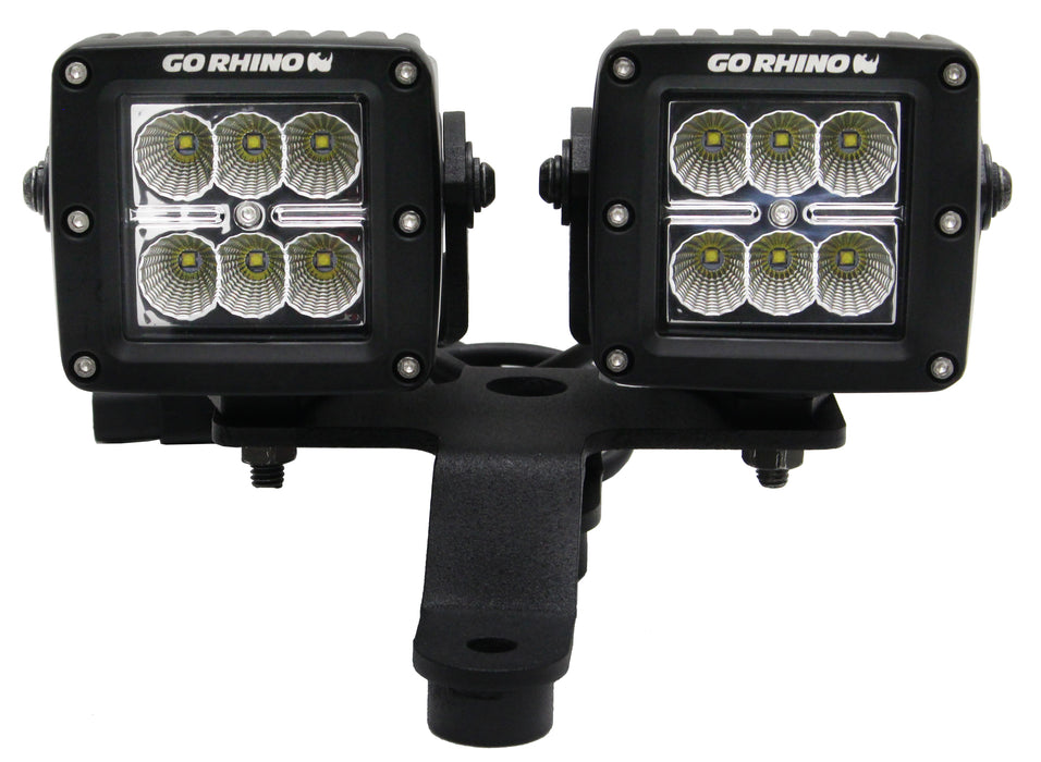 Go Rhino 730230T XE Windshield Cowl Light Mounts for Jeep JL/JT - Fits Dual 3x3 Cubes - Truck Part Superstore