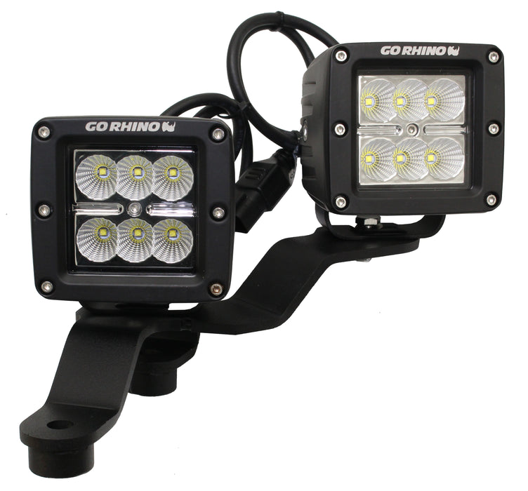 Go Rhino 730231T XE Windshield Cowl Light Mounts for Jeep JL/JT - Fits Dual 3x3 Cubes Offset - Truck Part Superstore
