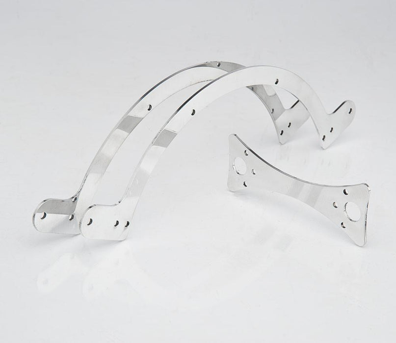 Be Cool 73075 Polished Finish Set of Billet Moon Shape Mounting Brackets for 13 Inch fan Be Cool Radiator - Truck Part Superstore