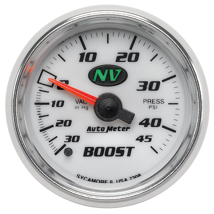 AutoMeter 7308 GAUGE; VAC/BOOST; 2 1/16in.; 30INHG-45PSI; MECHANICAL; NV - Truck Part Superstore