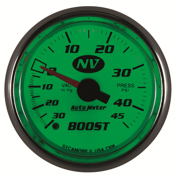 AutoMeter 7308 GAUGE; VAC/BOOST; 2 1/16in.; 30INHG-45PSI; MECHANICAL; NV - Truck Part Superstore