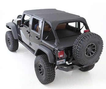 Smittybilt 731015 Tonneau Cover For OEM Soft Top w/Channel Mount 92-95 Wrangler YJ Black Denim Smittybilt - Truck Part Superstore