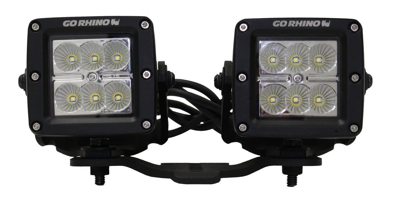 Go Rhino 731030T XE Hood Hinge Light Mounts for Jeep JL/JT - Fits two 3x3 Cubes - Truck Part Superstore