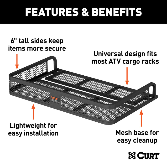 CURT 18101 CURT 18101 41 x 26-Inch Universal ATV Cargo Carrier; Black Steel - Truck Part Superstore