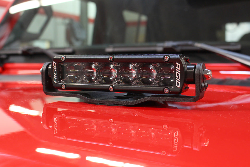 Go Rhino 732060T XE Center Hood Light Mounts for Jeep JL/JT - Fits 6" Single Row LED Light Bar - Truck Part Superstore