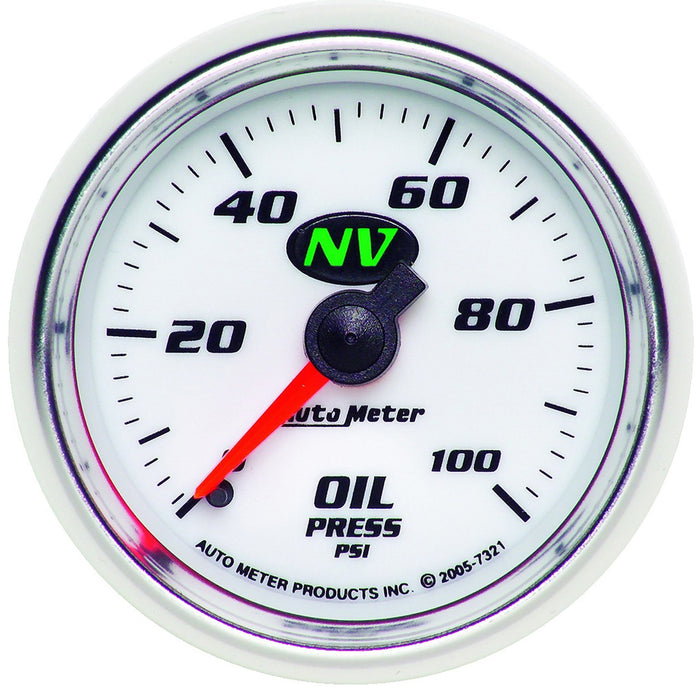 AutoMeter 7321 GAUGE; OIL PRESSURE; 2 1/16in.; 100PSI; MECHANICAL; NV - Truck Part Superstore