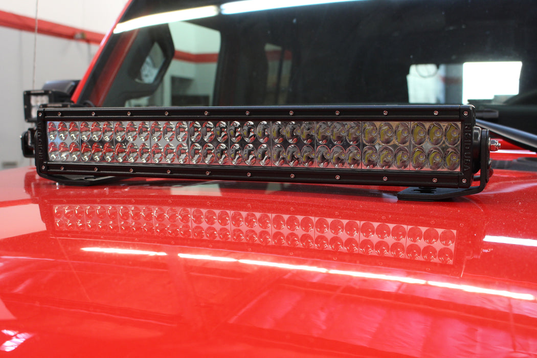 Go Rhino 732200T XE Center Hood Light Mount for Jeep JL/JT - Fits 20" Double Row LED Bar - Truck Part Superstore