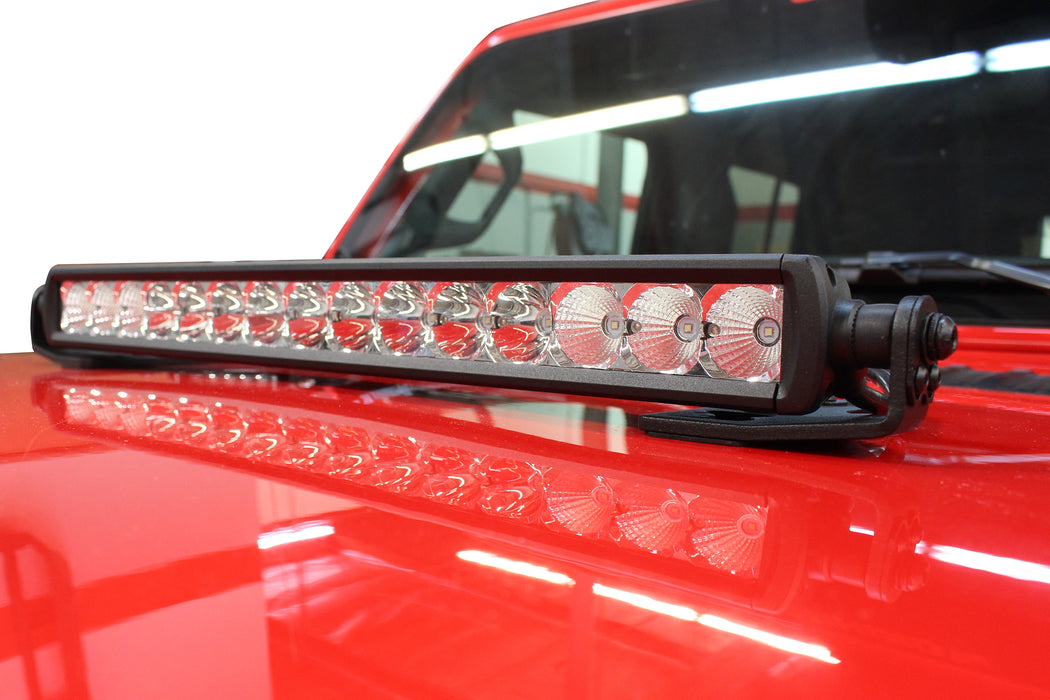Go Rhino 732210T XE Center Hood Light Mount for Jeep JL/JT - Fits 20" Single Row LED Bar - Truck Part Superstore