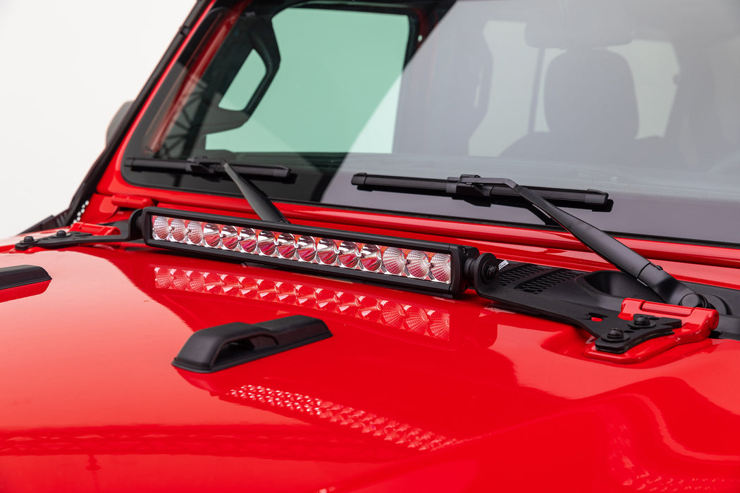 Go Rhino 732210T XE Center Hood Light Mount for Jeep JL/JT - Fits 20" Single Row LED Bar - Truck Part Superstore