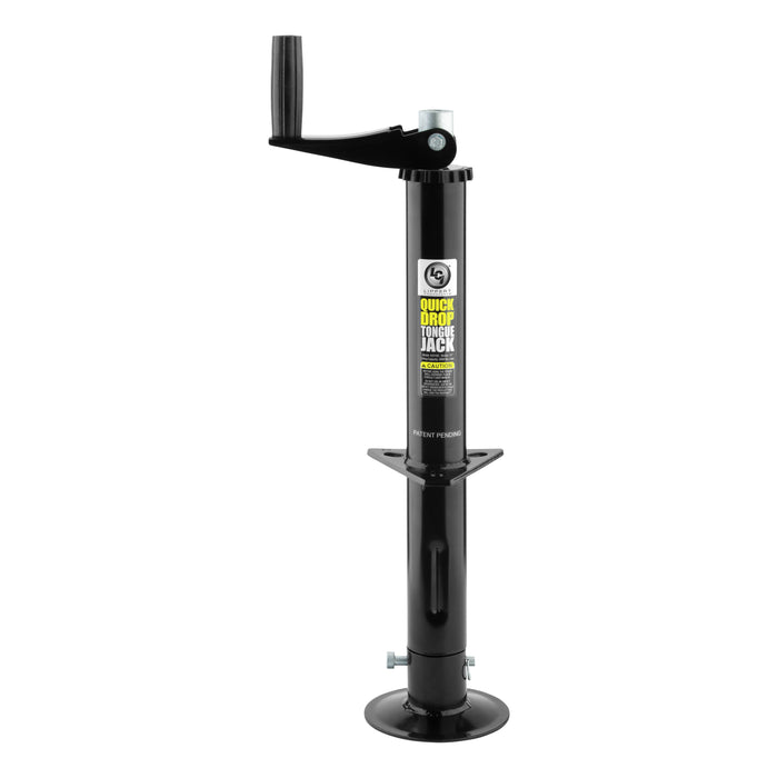 CURT 733926 Lippert Quick Drop Drill-Operated Tongue Jack, 2,000 lbs, 14" Travel - Truck Part Superstore