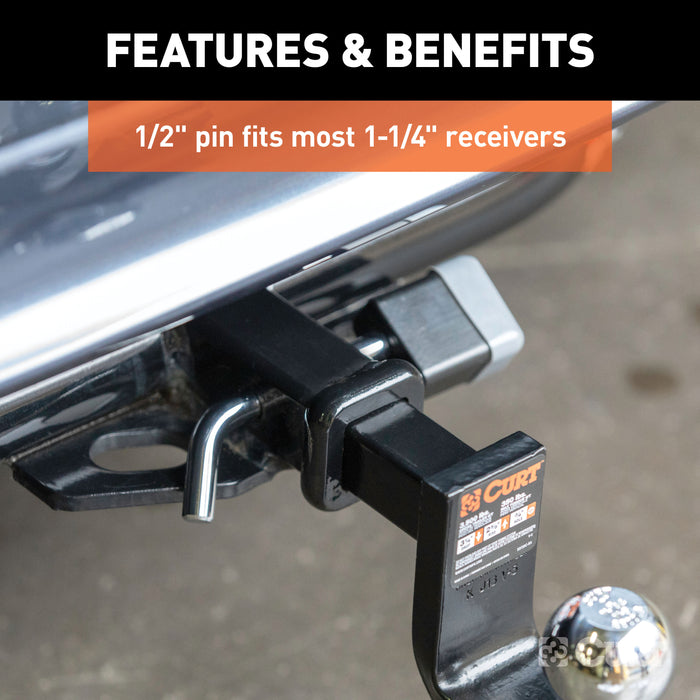 CURT 23020 CURT 23020 Trailer Hitch Lock; 1/2-Inch Pin Diameter; Fits 1-1/4-Inch Receiver - Truck Part Superstore