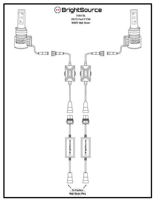 BrightSource 73615L Fan Base LED Kit; H11; 6000K; 2 Year Warranty; - Truck Part Superstore
