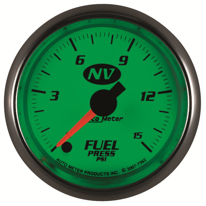 AutoMeter 7362 GAUGE; FUEL PRESSURE; 2 1/16in.; 15PSI; DIGITAL STEPPER MOTOR; NV - Truck Part Superstore