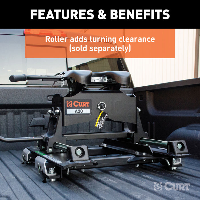 CURT 16023 Puck System 5th Wheel Roller Adapter; 20K; Select Silverado; Sierra; 6.5ft. Bed - Truck Part Superstore