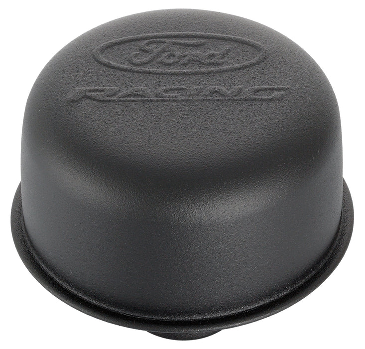 Proform 302-216 Engine Valve Cover Breather; 3 In Dia; Ford Logo; Push-In Style; Black Crinkle - Truck Part Superstore