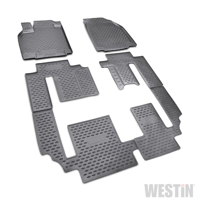 Westin 74-26-61010 Profile Floor Liners; 6 pc.; Front; Rear And Third Row; Black; - Truck Part Superstore