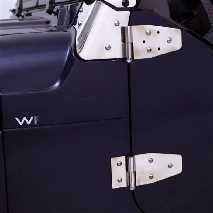 Rampage 7407 Lower Door Hinge Brackets; Stainless; Pair; - Truck Part Superstore