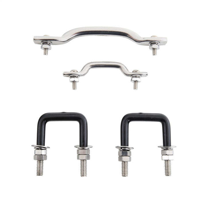 Smittybilt 7411 Windshield Tie Down Kit 55-95 Wrangler YJ/CJ Stainless Steel Smittybilt - Truck Part Superstore