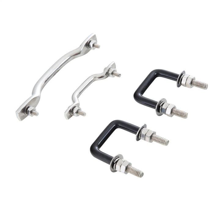 Smittybilt 7411 Windshield Tie Down Kit 55-95 Wrangler YJ/CJ Stainless Steel Smittybilt - Truck Part Superstore