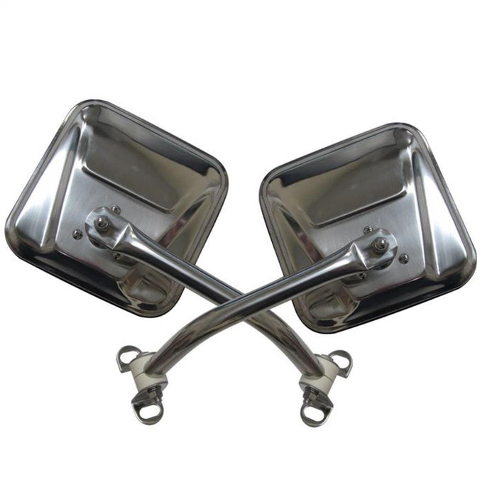 Rampage 7418 Side Mirror Kit; Stainless; Pair; - Truck Part Superstore