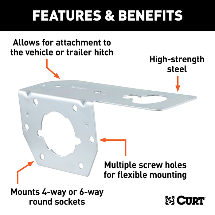 CURT 58210 Connector Mounting Bracket for 4 or 6-Way Round - Truck Part Superstore