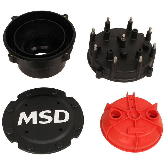 MSD 74553 Cap-A-Dapt Cap And Rotor; Incl. Cap And Rotor; For Pro-Mag; Black; - Truck Part Superstore