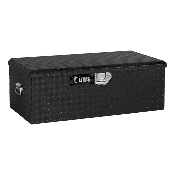 UWS EC20072 Gloss Black Aluminum 36in. Foot Locker (Heavy Packaging) - Truck Part Superstore