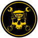 ACCEL 74839G Accel Skull Decal; 6 in. Dia.; Black w/Yellow; - Truck Part Superstore