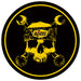 ACCEL 74839G Accel Skull Decal; 6 in. Dia.; Black w/Yellow; - Truck Part Superstore