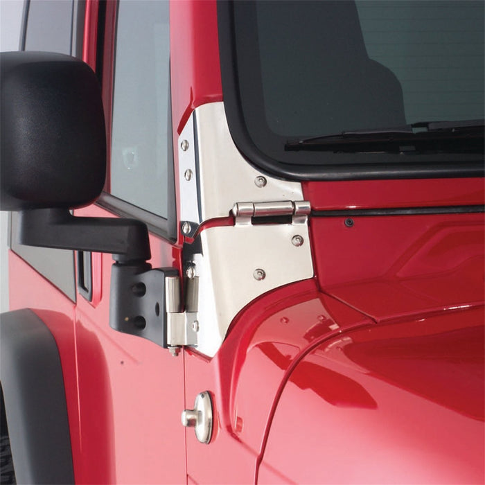 Smittybilt 7493 Windshield Hinges 97-06 Wrangler TJ/LJ Stainless Steel Smittybilt - Truck Part Superstore