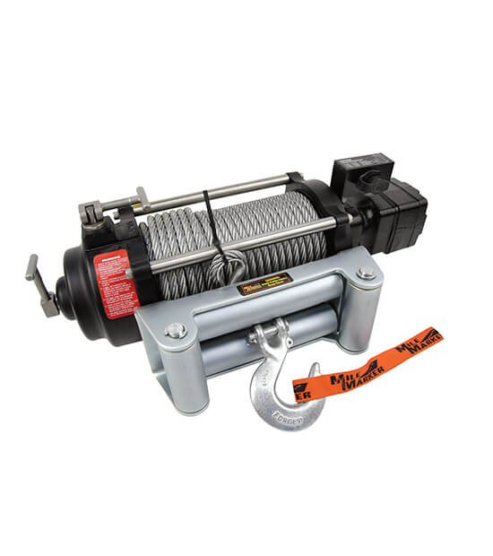 Mile Marker 75-50058C HI9000 Hydraulic Winch 9000 lbs Rated Line Pull 12V Low Pressure 2-Speed Hydraulic Motor w/Roller Fairlead 100 ft. Cable Mile Marker - Truck Part Superstore