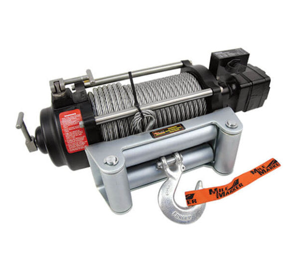 Mile Marker 75-50085C-24 9000 LB Hydraulic Winch 14 C.I. 24V Hydraulic Motor w/Roller Fairlead 100 Foot Cable Mile Marker - Truck Part Superstore