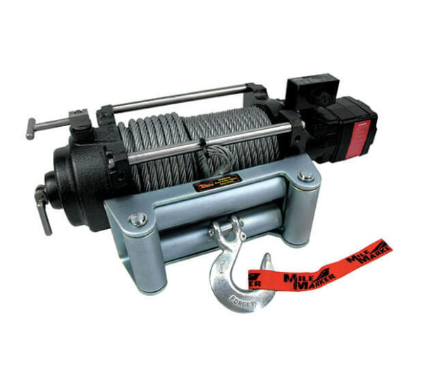 Mile Marker 75-52000C 12000 LB Hydraulic Winch 18.7 C.I. 12V Hydrlic Motor w/Roller Fairlead 100 Foot Cable Adptr Sold Separately Req For Install Mile Marker - Truck Part Superstore