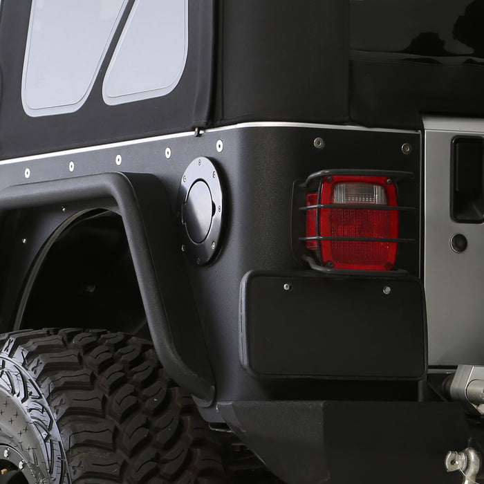 Smittybilt 75006 Gas Cover Billet Style 97-06 Wrangler TJ/LJ Gloss Black Smittybilt - Truck Part Superstore