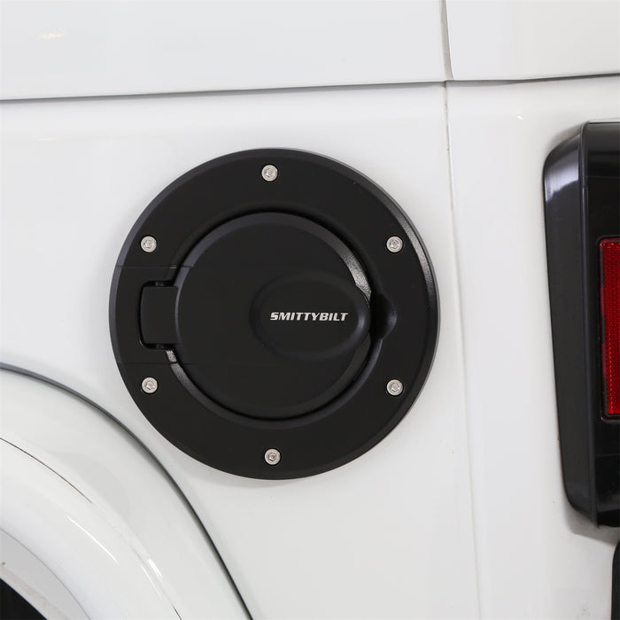 Smittybilt 75007 Gas Cover Billet Style 07-18 Wrangler JK Gloss Black Smittybilt - Truck Part Superstore