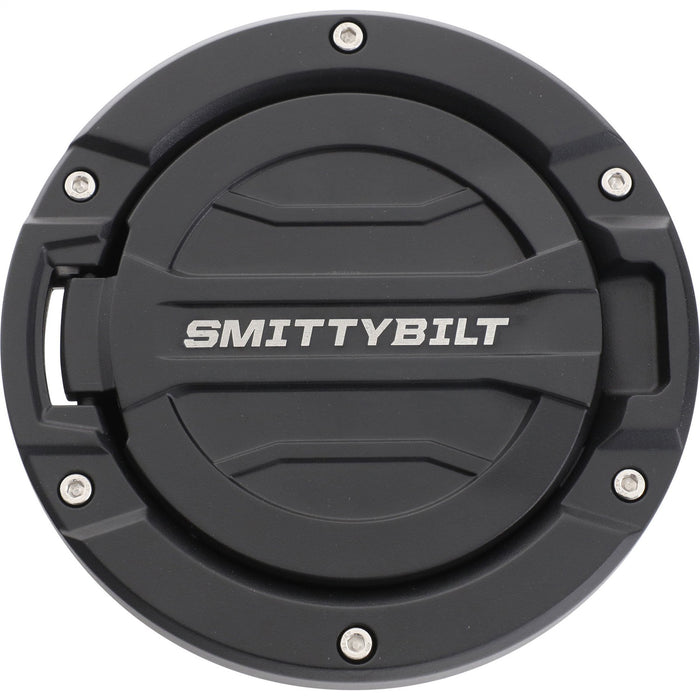 Smittybilt 75008 Billet Style Gas Cover; Black; No Drilling Installation; - Truck Part Superstore