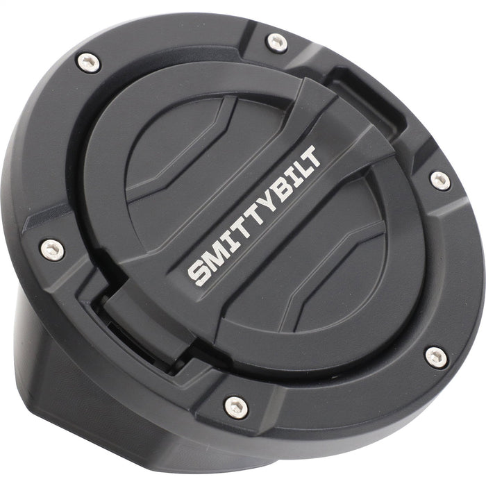 Smittybilt 75008 Billet Style Gas Cover; Black; No Drilling Installation; - Truck Part Superstore