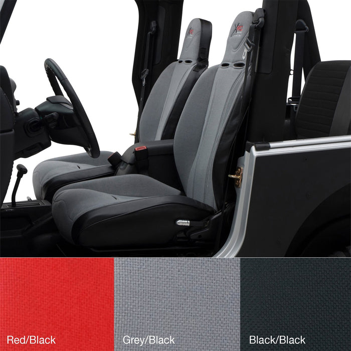 Smittybilt 750111 XRC Suspension Seat Passenger Side 76-18 Wrangler CJ/YJ/TJ/LJ/JK Black Sides Gray Center Smittybilt - Truck Part Superstore