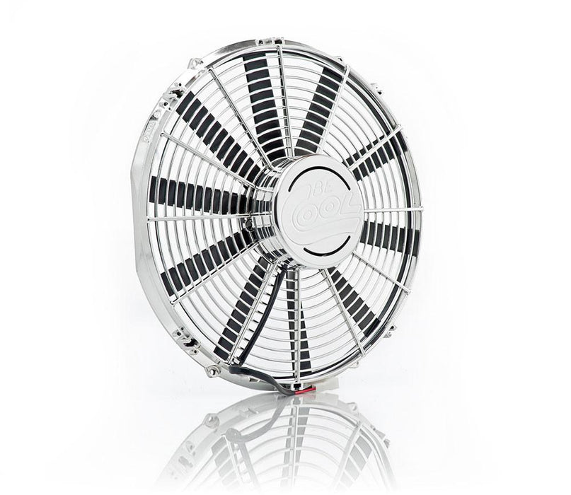 Be Cool 75033 16 Inch Electric Puller Fan Chrome Plated High Torque Be Cool Radiator - Truck Part Superstore