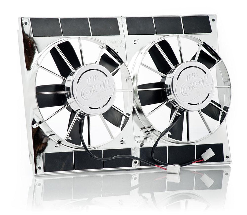 Be Cool 75037 11 Inch Electric Puller Fans Chrome Plated High Torque Dual Be Cool Radiator - Truck Part Superstore