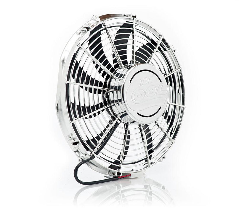 Be Cool 75049 13 Inch Electric Pusher Fan Chrome Plated High Torque Be Cool Radiator - Truck Part Superstore