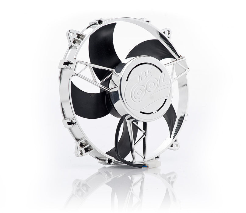 Be Cool 75051 11 Inch Electric Puller Fan Chrome Plated High Torque Be Cool Radiator - Truck Part Superstore