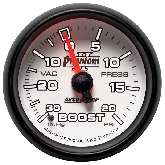 AutoMeter 7507 GAUGE; VAC/BOOST; 2 1/16in.; 30INHG-20PSI; MECHANICAL; PHANTOM II - Truck Part Superstore