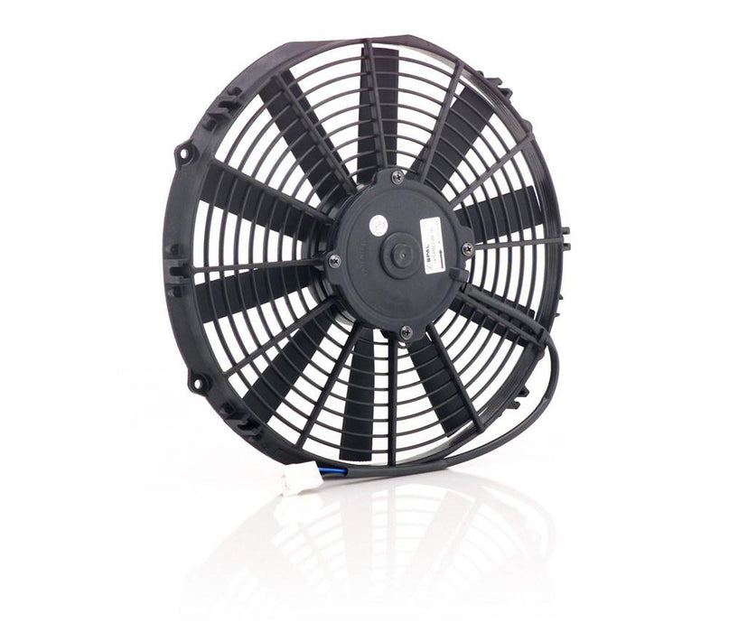 Be Cool 75080 12 Inch Electric Puller Fan Straight Euro Black Medium Profile Be Cool Radiator - Truck Part Superstore