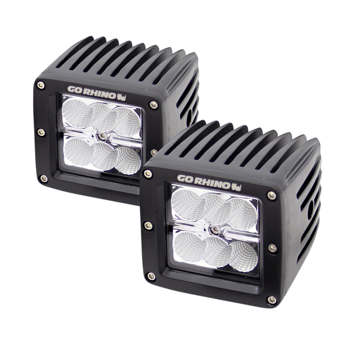 Go Rhino 751002 Go Rhino Classic LED Lighting - Pair of 3" LED Cube Lights - Truck Part Superstore