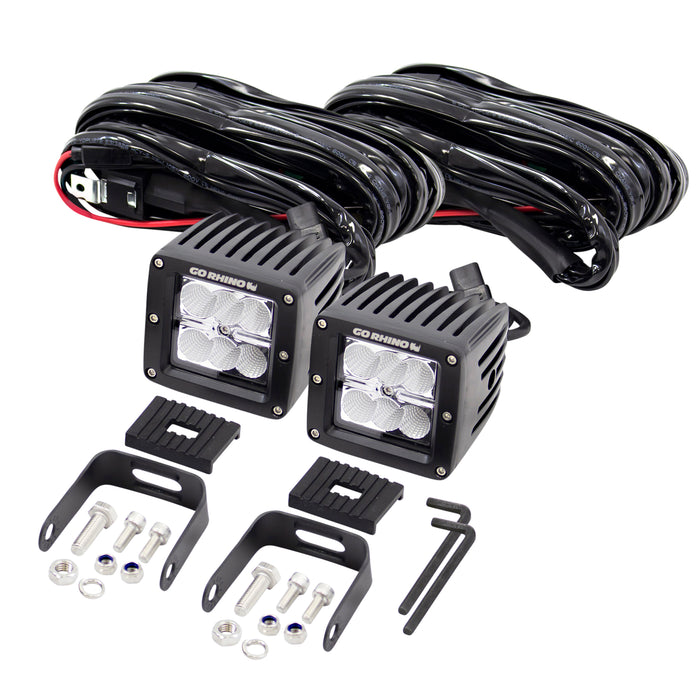Go Rhino 751002 Go Rhino Classic LED Lighting - Pair of 3" LED Cube Lights - Truck Part Superstore