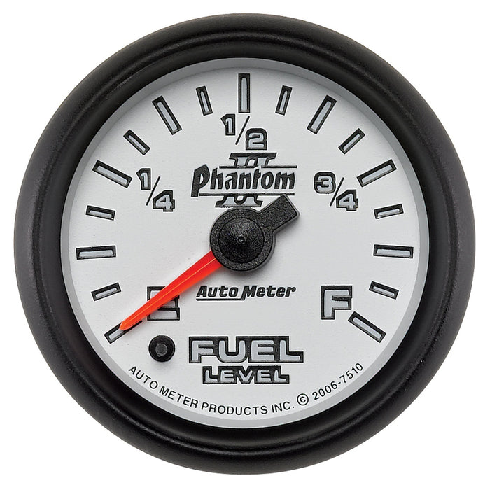 AutoMeter 7510 GAUGE; FUEL LEVEL; 2 1/16in.; 0-280O PROGRAMMABLE; PHANTOM II - Truck Part Superstore