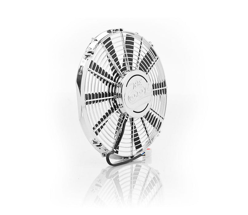 Be Cool 75111 11 Inch Fan w/Billet Cover Show and Go Chrome Puller Medium Profile Be Cool Radiator - Truck Part Superstore
